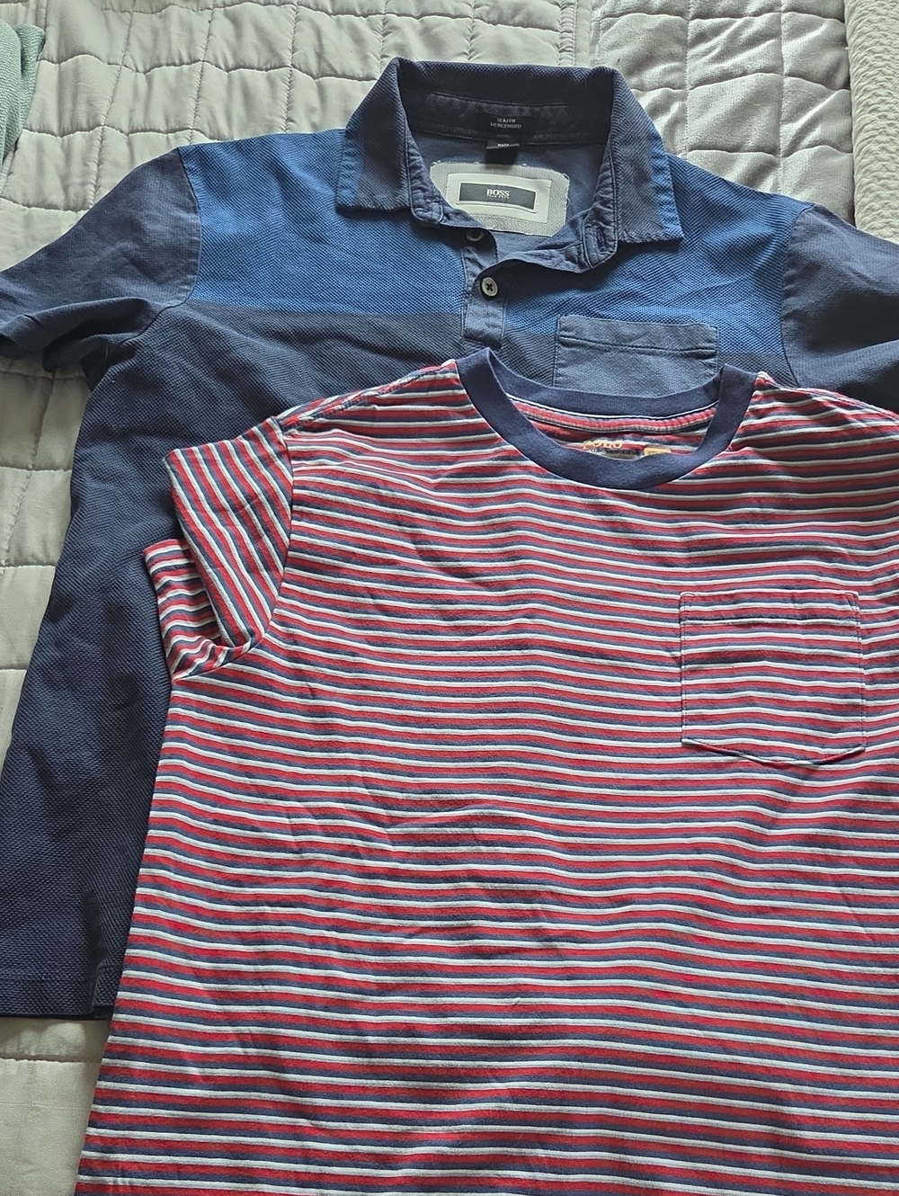 Boss Boys Navy Polo & Ralph Lairen Red Striped Tee Set